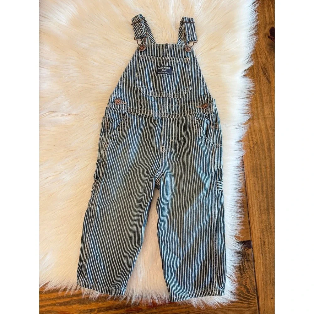 Oshkosh 24m striped overalls